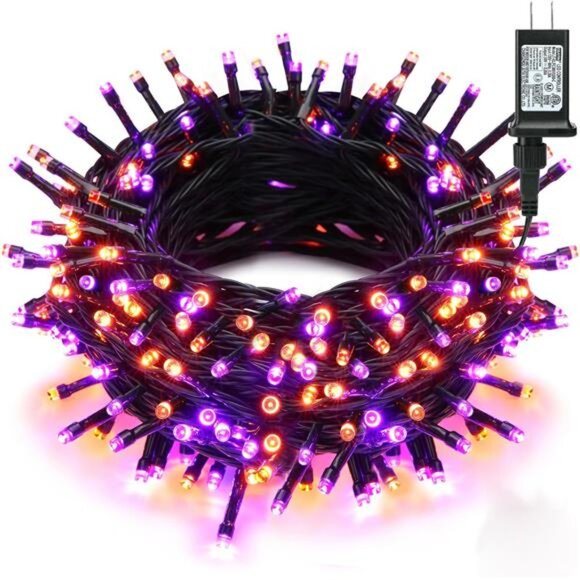 Brizled Purple & Orange Halloween String Lights - 95.14ft, 240 LED Connectable - Picture 1 of 7